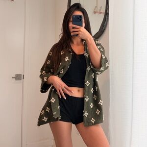 Zara Olive Textured Shirt